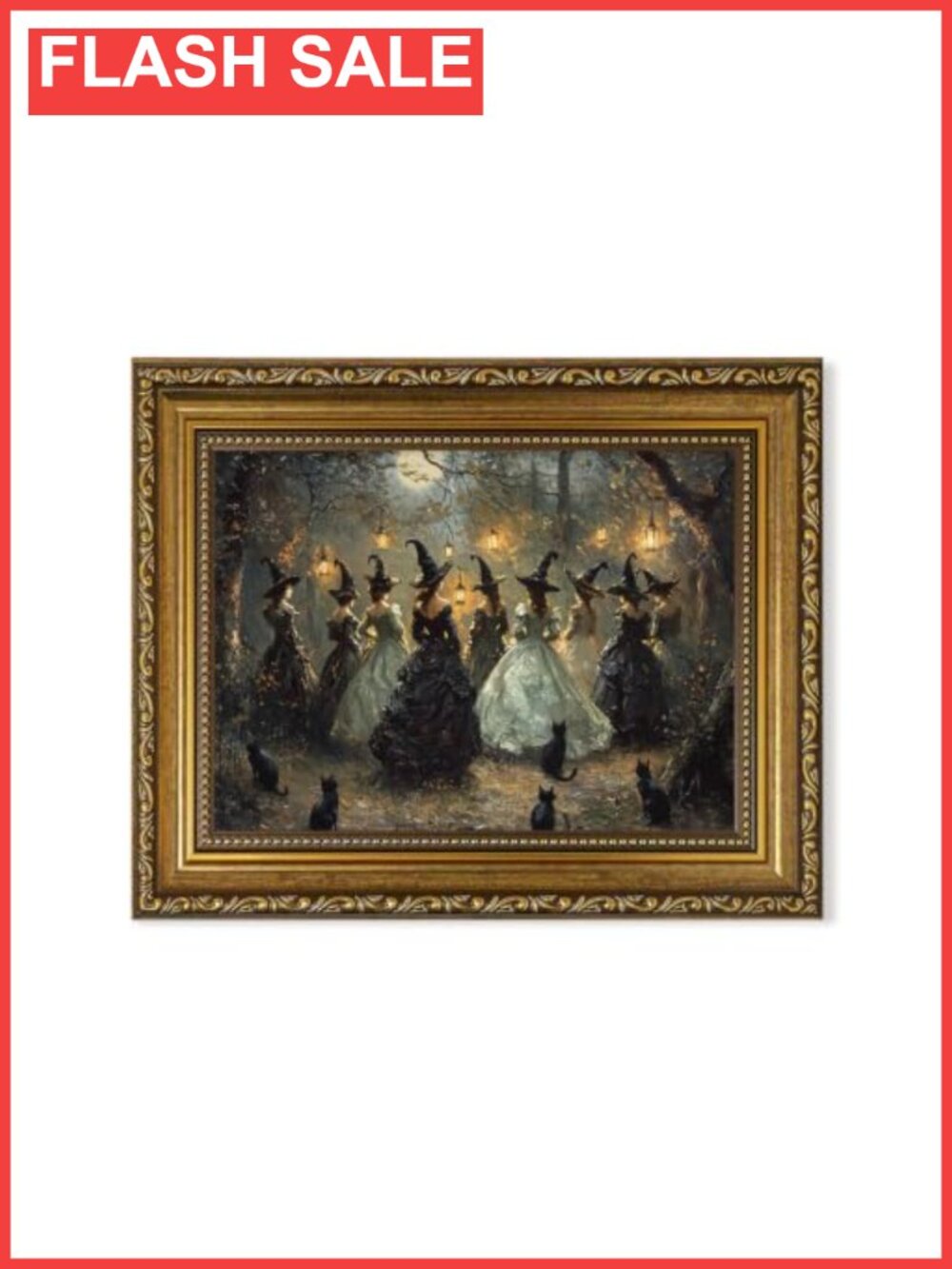 Halloween Vintage Ghost Countryside Landscape Framed Wall Art Print 8x10